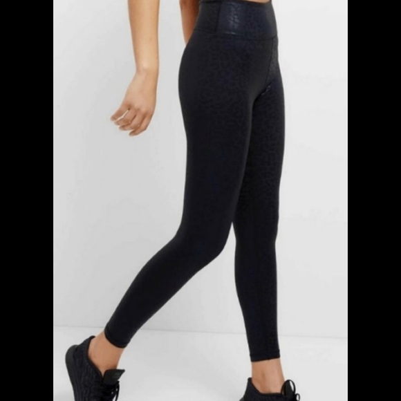 NWT All Fenix Anthropologie Liquid Leopard Forest Green Teal 7/8 Leggings M - Picture 2 of 9